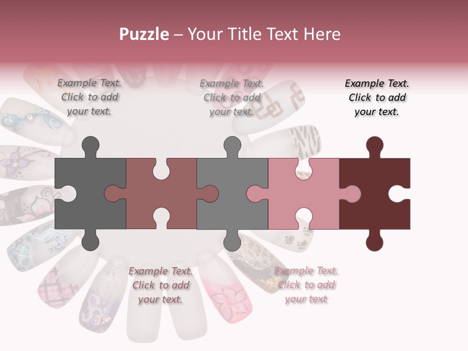 A Circle Of Nails With Different Designs On Them PowerPoint Template