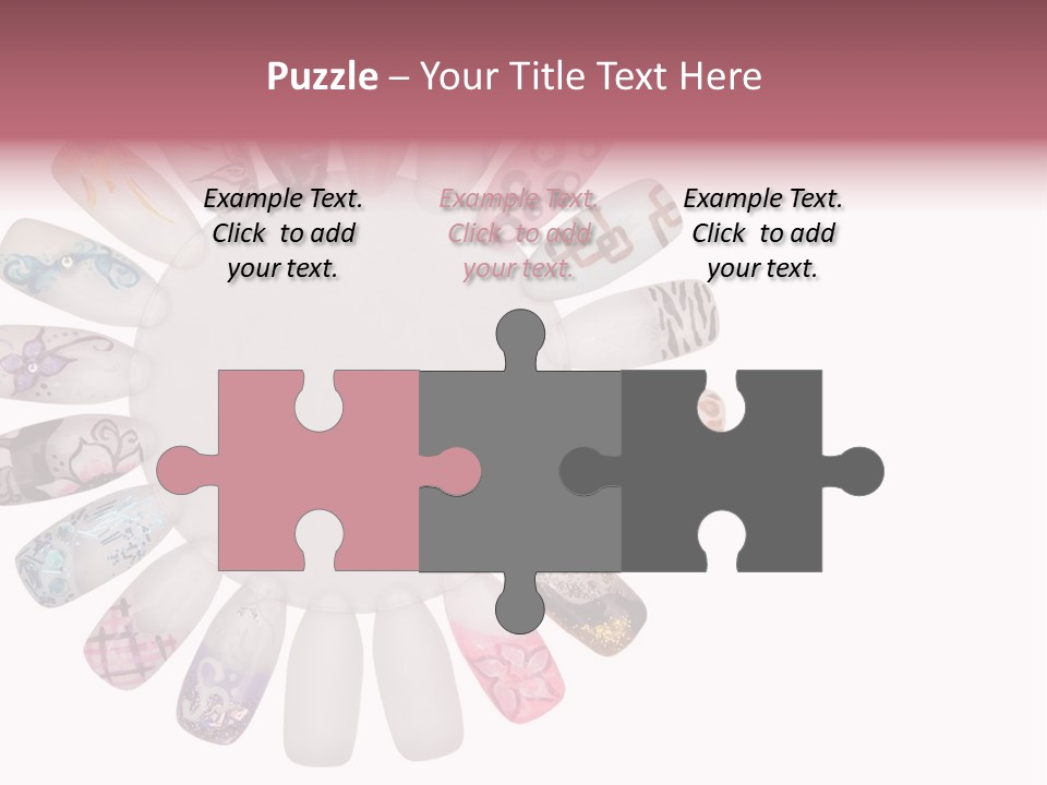 A Circle Of Nails With Different Designs On Them PowerPoint Template