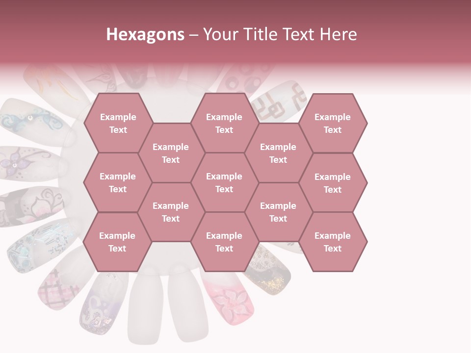 A Circle Of Nails With Different Designs On Them PowerPoint Template