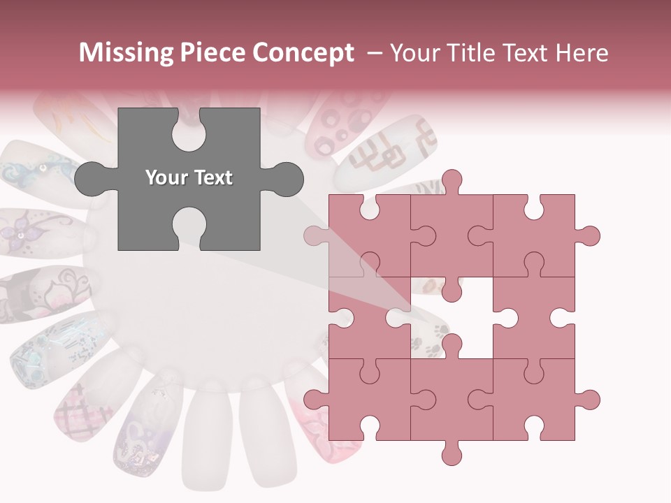 A Circle Of Nails With Different Designs On Them PowerPoint Template