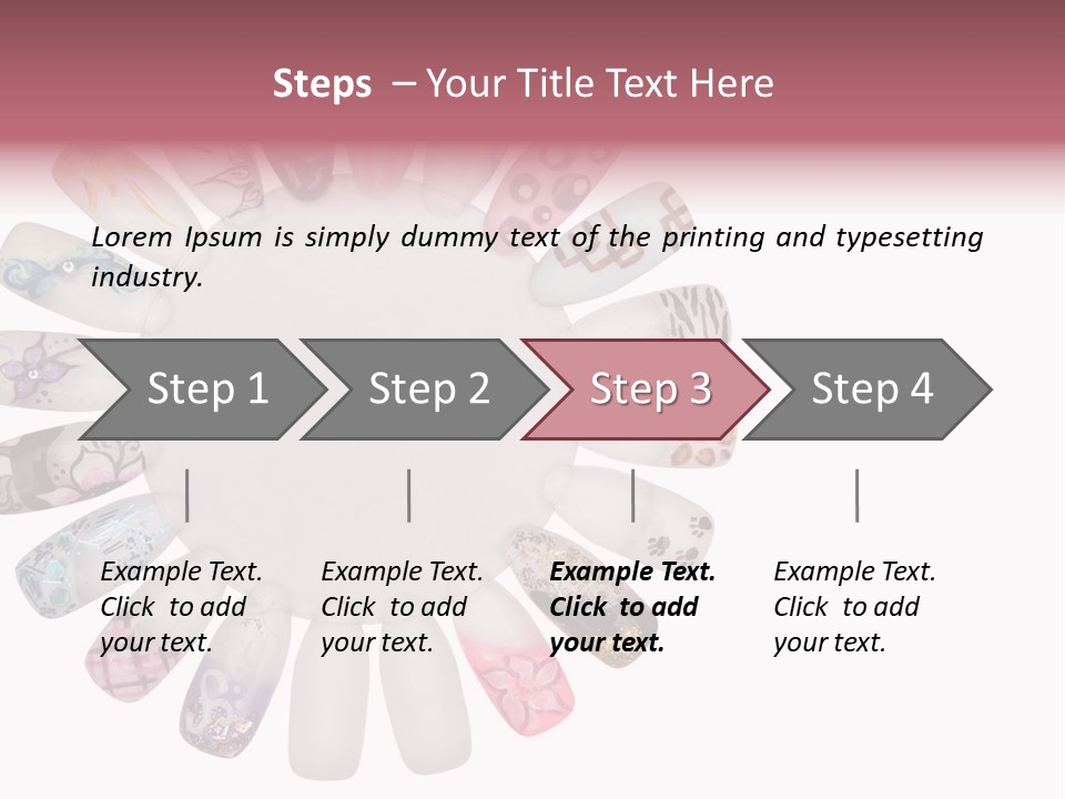 A Circle Of Nails With Different Designs On Them PowerPoint Template