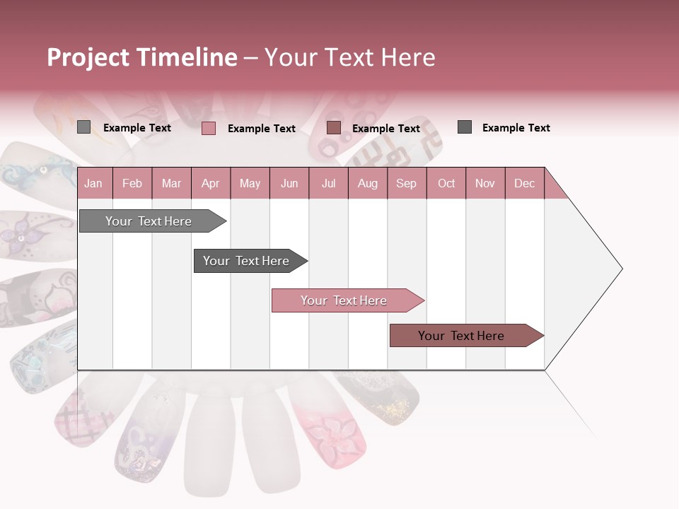 A Circle Of Nails With Different Designs On Them PowerPoint Template