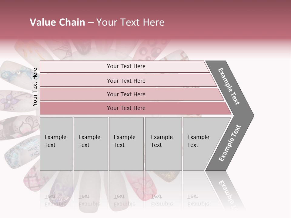 A Circle Of Nails With Different Designs On Them PowerPoint Template