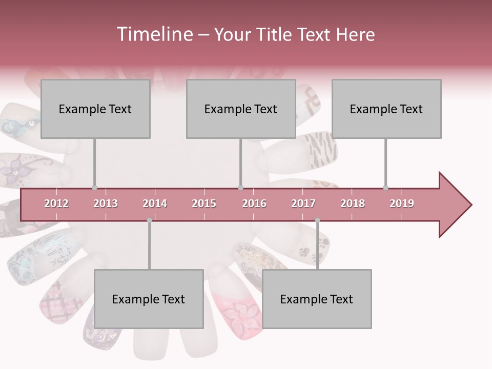 A Circle Of Nails With Different Designs On Them PowerPoint Template