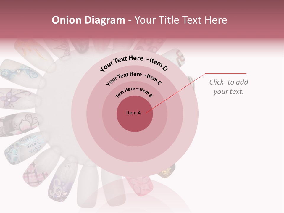 A Circle Of Nails With Different Designs On Them PowerPoint Template