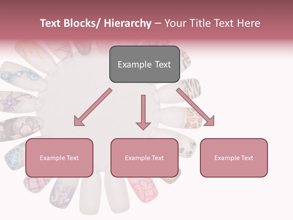A Circle Of Nails With Different Designs On Them PowerPoint Template