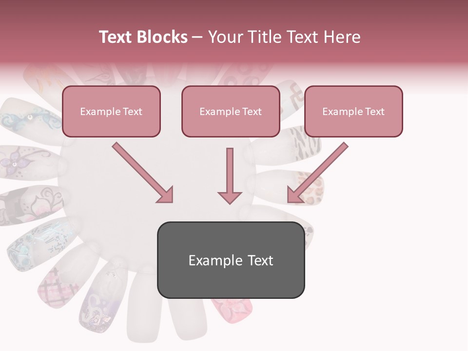 A Circle Of Nails With Different Designs On Them PowerPoint Template