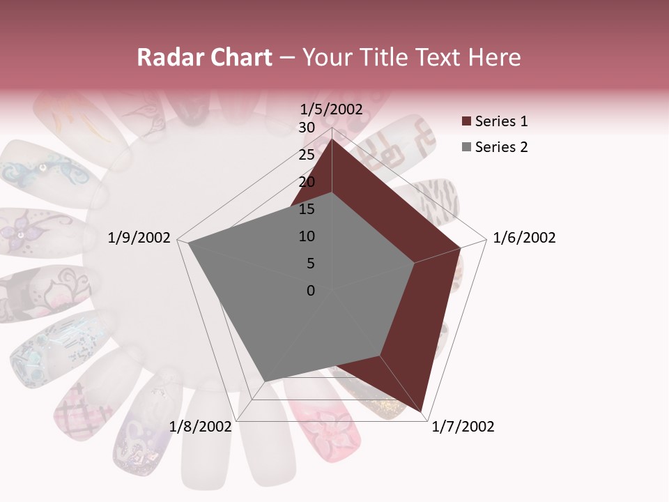 A Circle Of Nails With Different Designs On Them PowerPoint Template