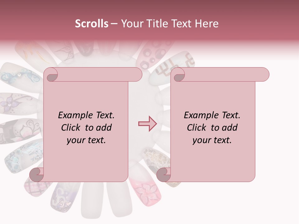 A Circle Of Nails With Different Designs On Them PowerPoint Template