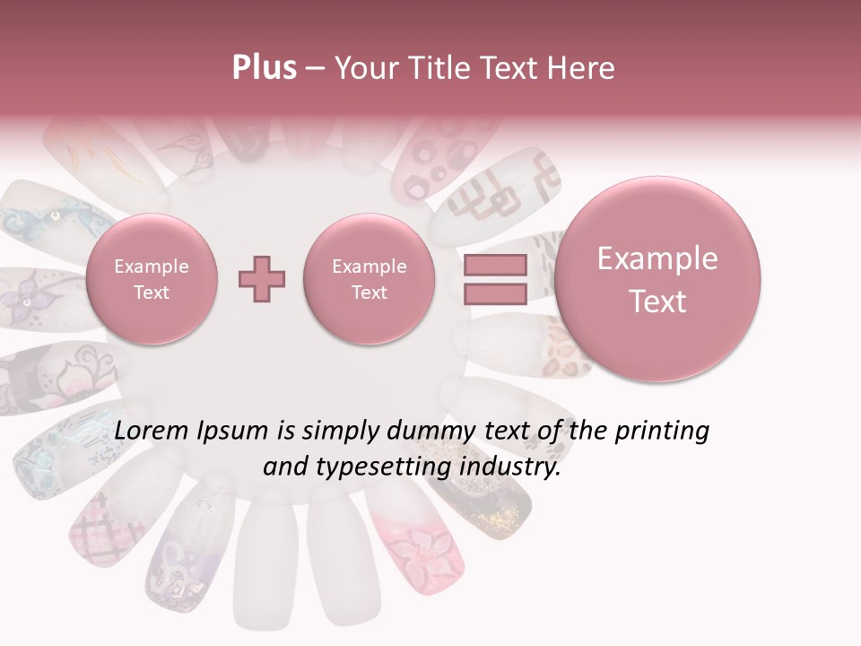 A Circle Of Nails With Different Designs On Them PowerPoint Template
