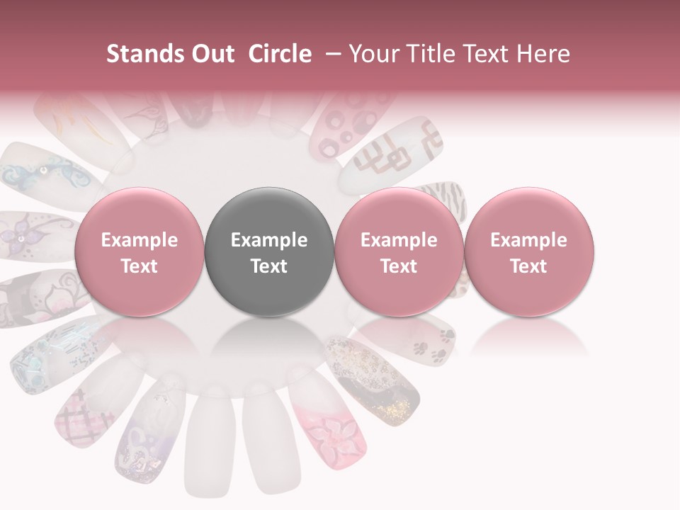 A Circle Of Nails With Different Designs On Them PowerPoint Template