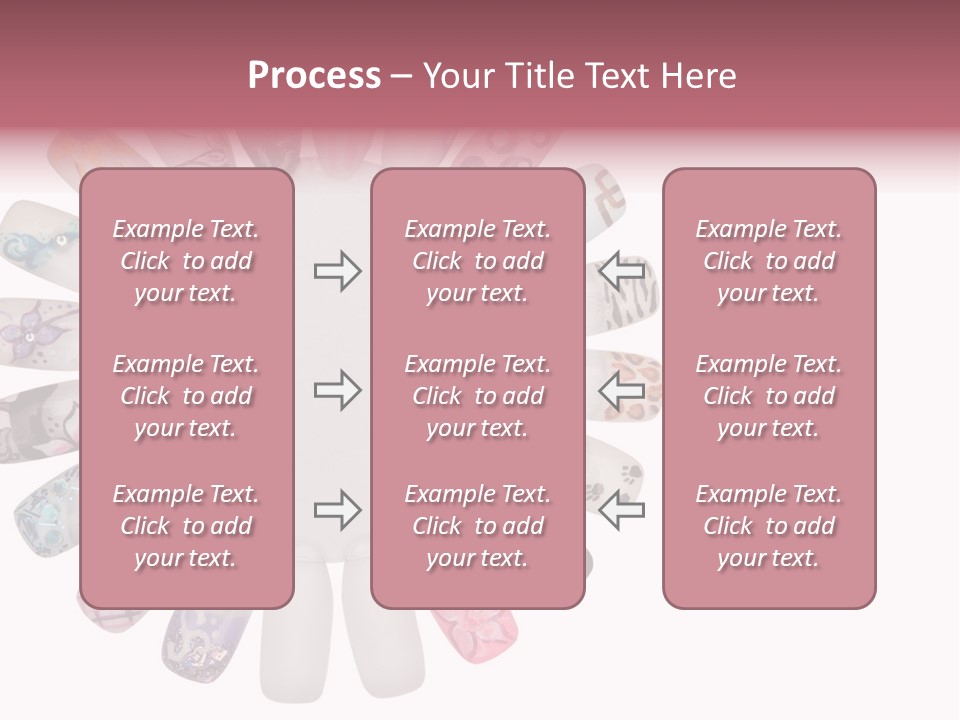 A Circle Of Nails With Different Designs On Them PowerPoint Template