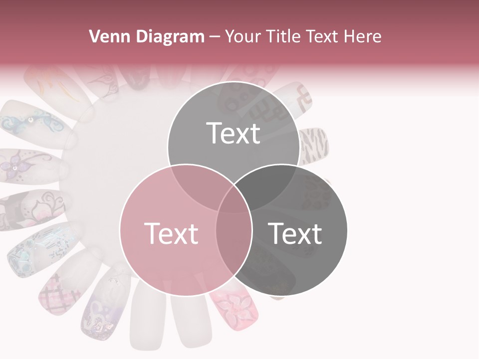 A Circle Of Nails With Different Designs On Them PowerPoint Template