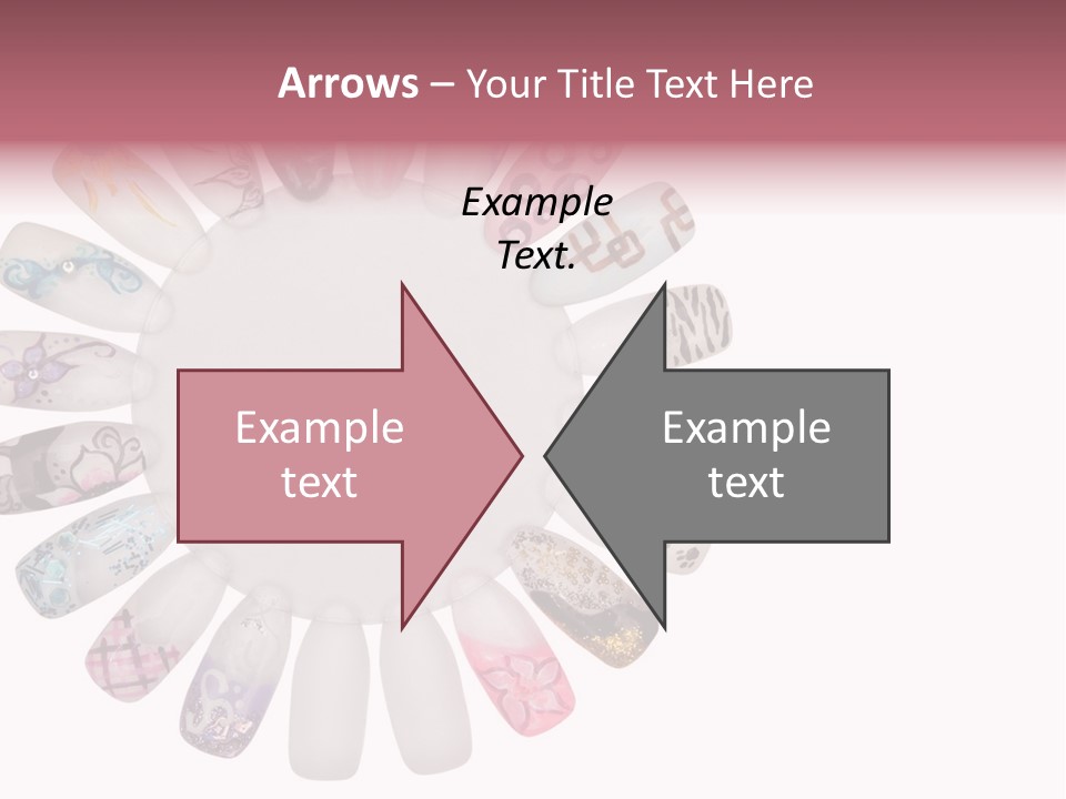A Circle Of Nails With Different Designs On Them PowerPoint Template