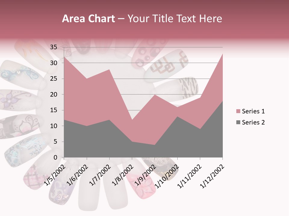 A Circle Of Nails With Different Designs On Them PowerPoint Template