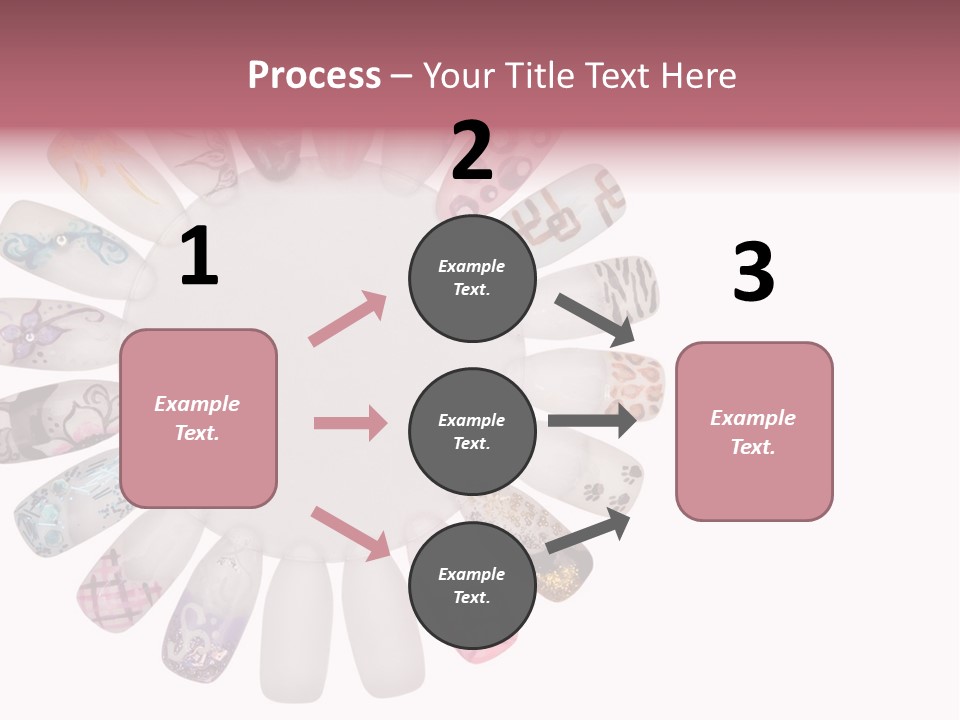 A Circle Of Nails With Different Designs On Them PowerPoint Template