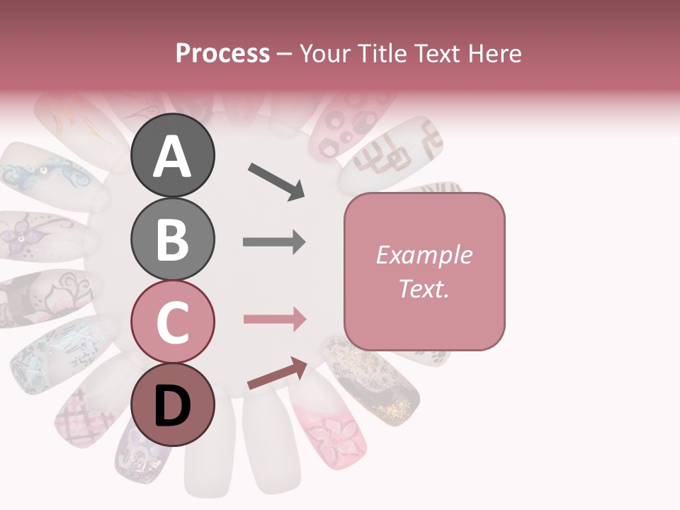 A Circle Of Nails With Different Designs On Them PowerPoint Template