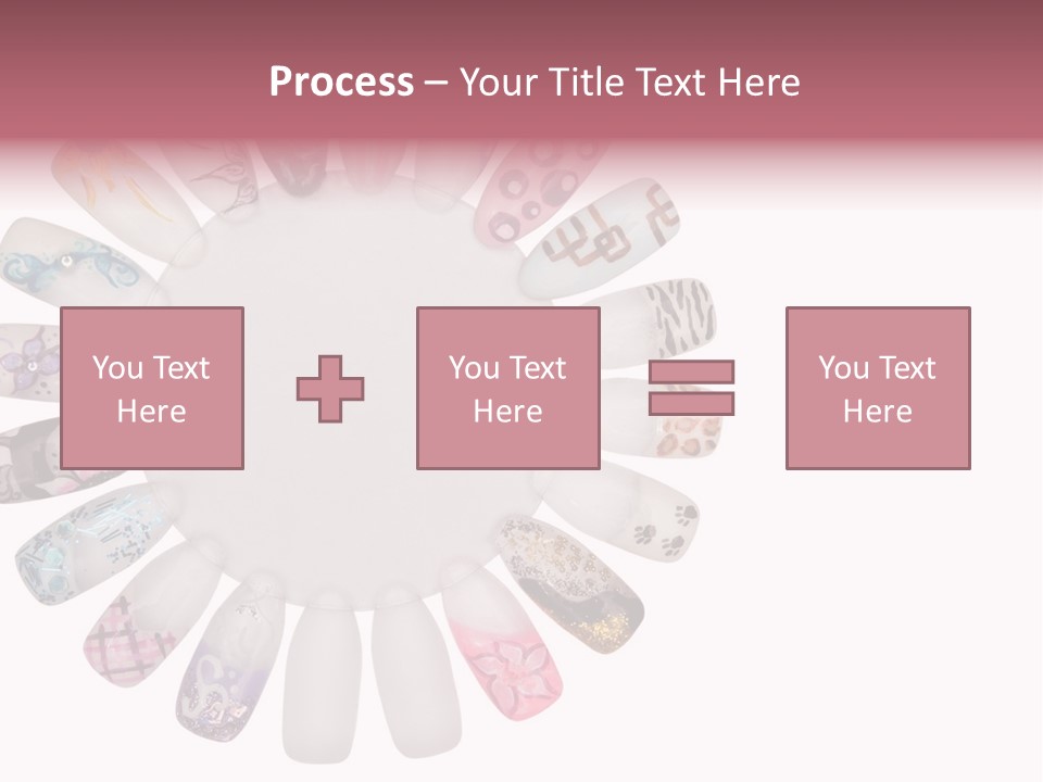 A Circle Of Nails With Different Designs On Them PowerPoint Template