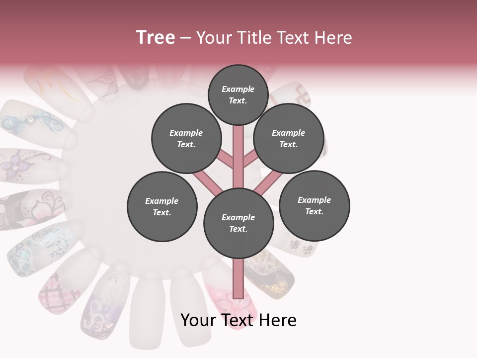 A Circle Of Nails With Different Designs On Them PowerPoint Template