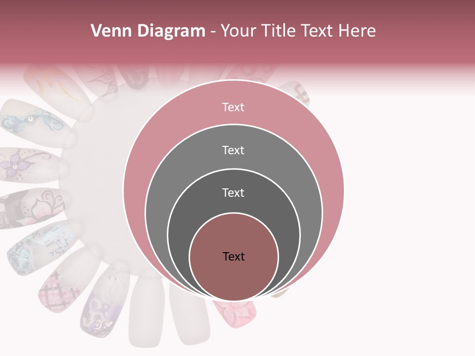 A Circle Of Nails With Different Designs On Them PowerPoint Template