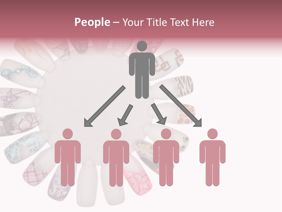 A Circle Of Nails With Different Designs On Them PowerPoint Template