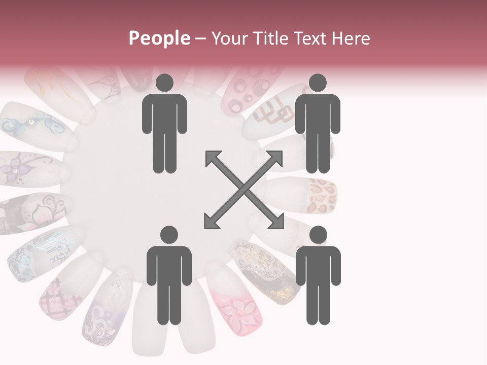 A Circle Of Nails With Different Designs On Them PowerPoint Template