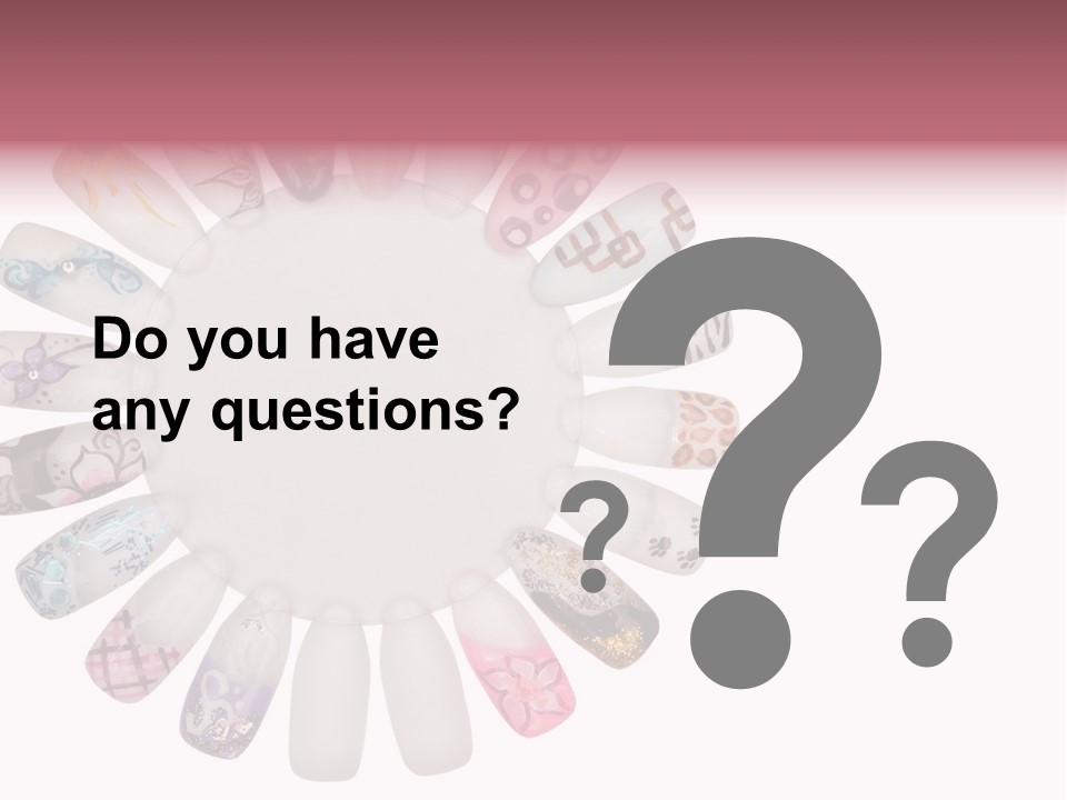 A Circle Of Nails With Different Designs On Them PowerPoint Template