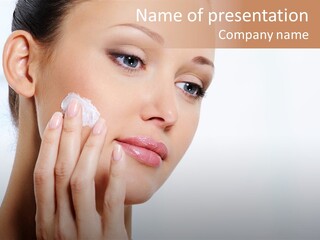 Isolated Girl Cosmetics PowerPoint Template