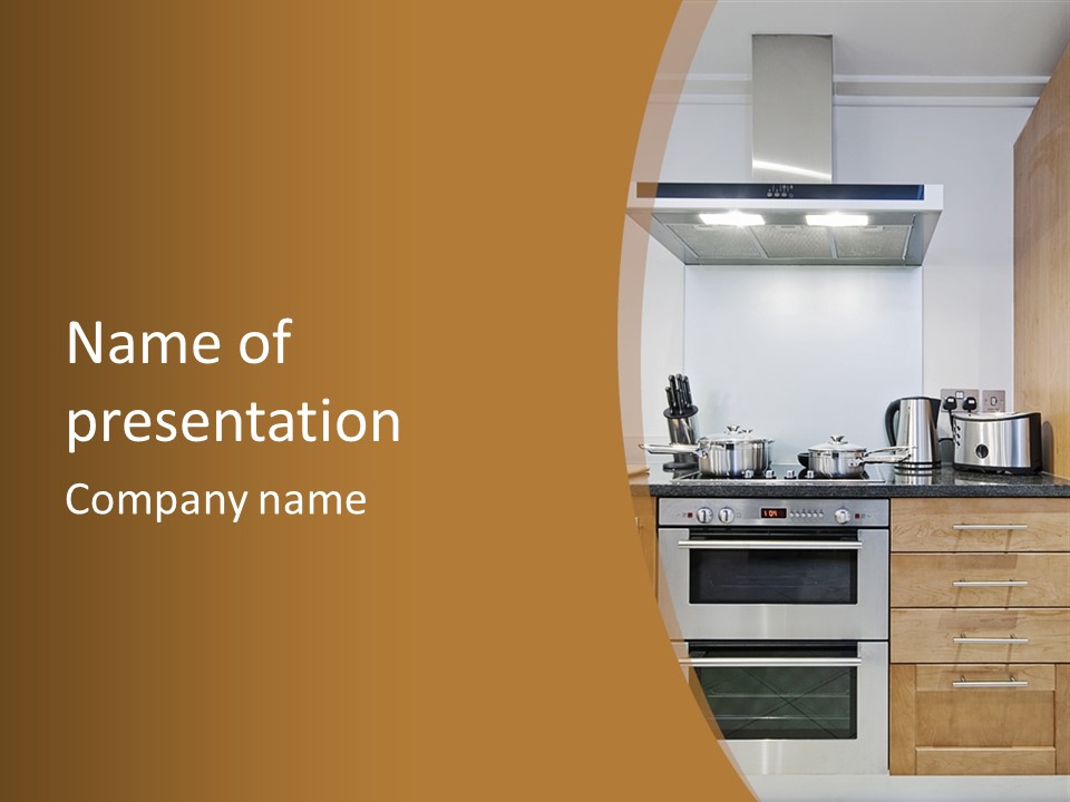 Apartment Handle Oven PowerPoint Template