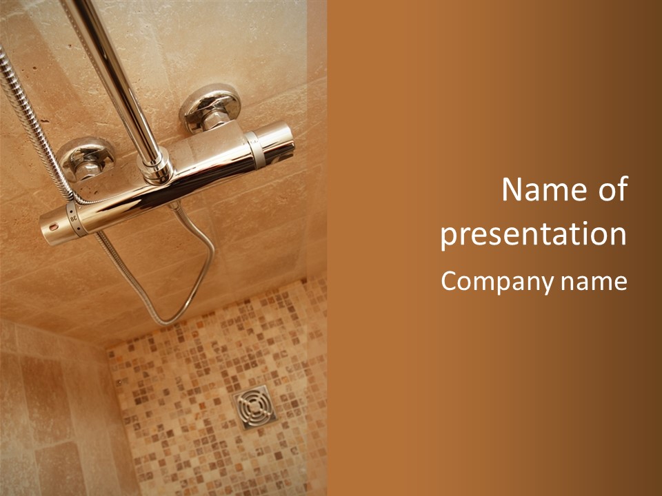 Bath Shower Travertine PowerPoint Template