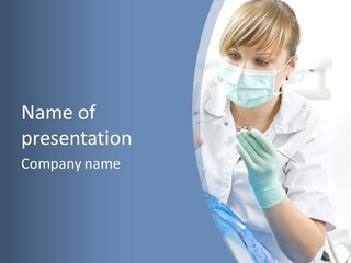 Clinic Caucasian Mask PowerPoint Template