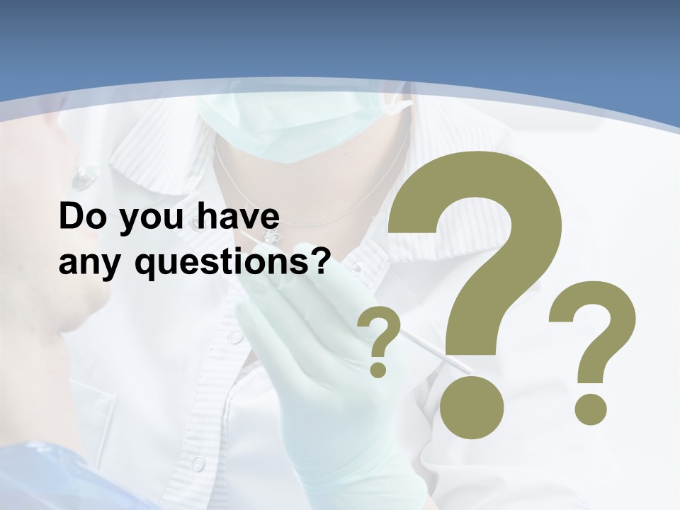 Clinic Caucasian Mask PowerPoint Template