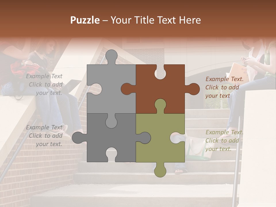 Teen Laptop Studying PowerPoint Template