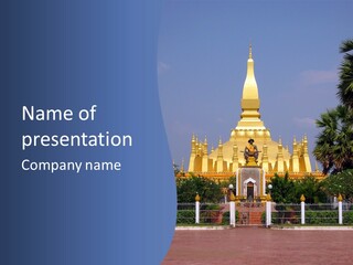 Stupa Plant Laos PowerPoint Template