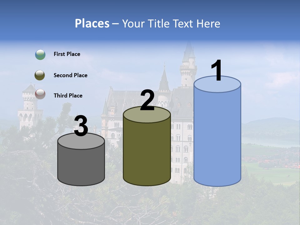 A Castle Is Shown With Trees In Front Of It PowerPoint Template