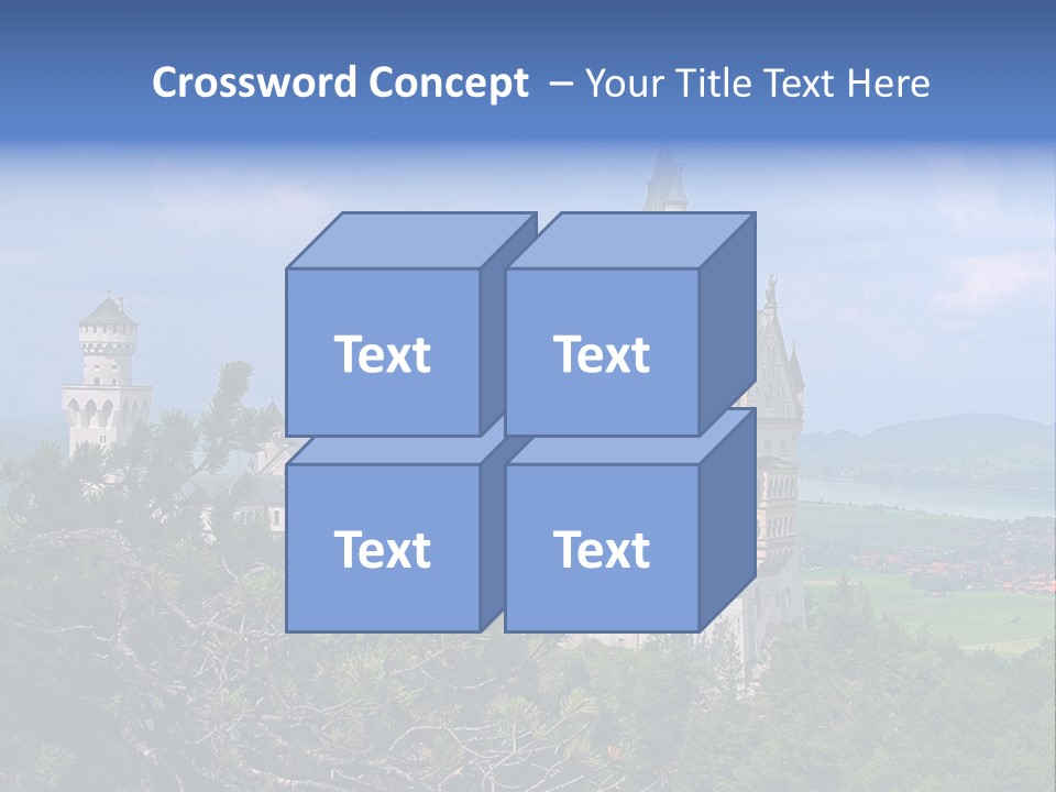 A Castle Is Shown With Trees In Front Of It PowerPoint Template