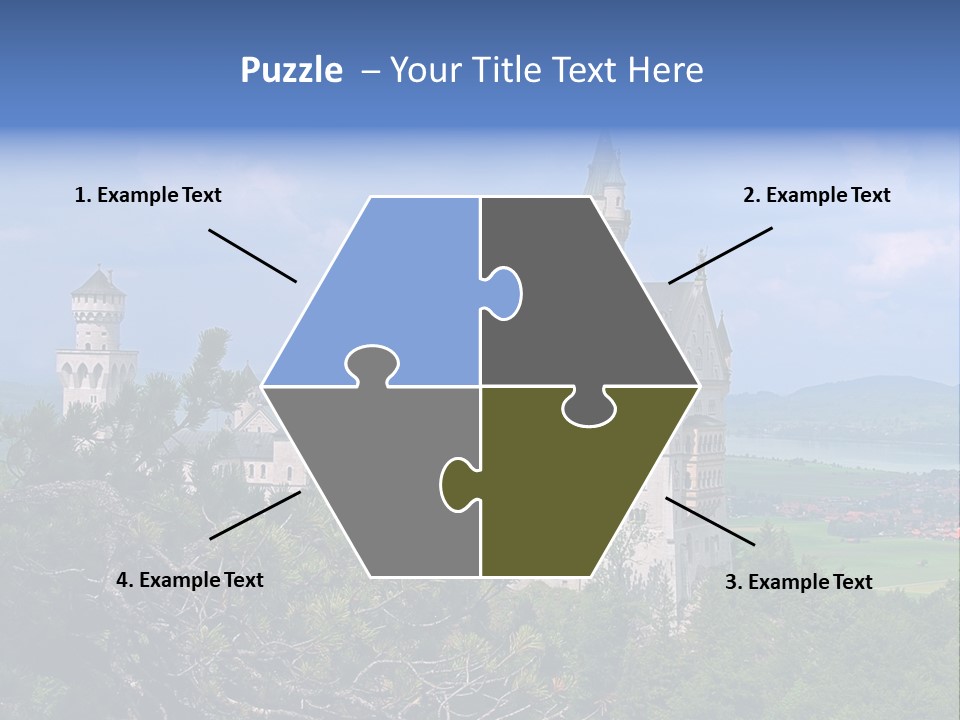 A Castle Is Shown With Trees In Front Of It PowerPoint Template