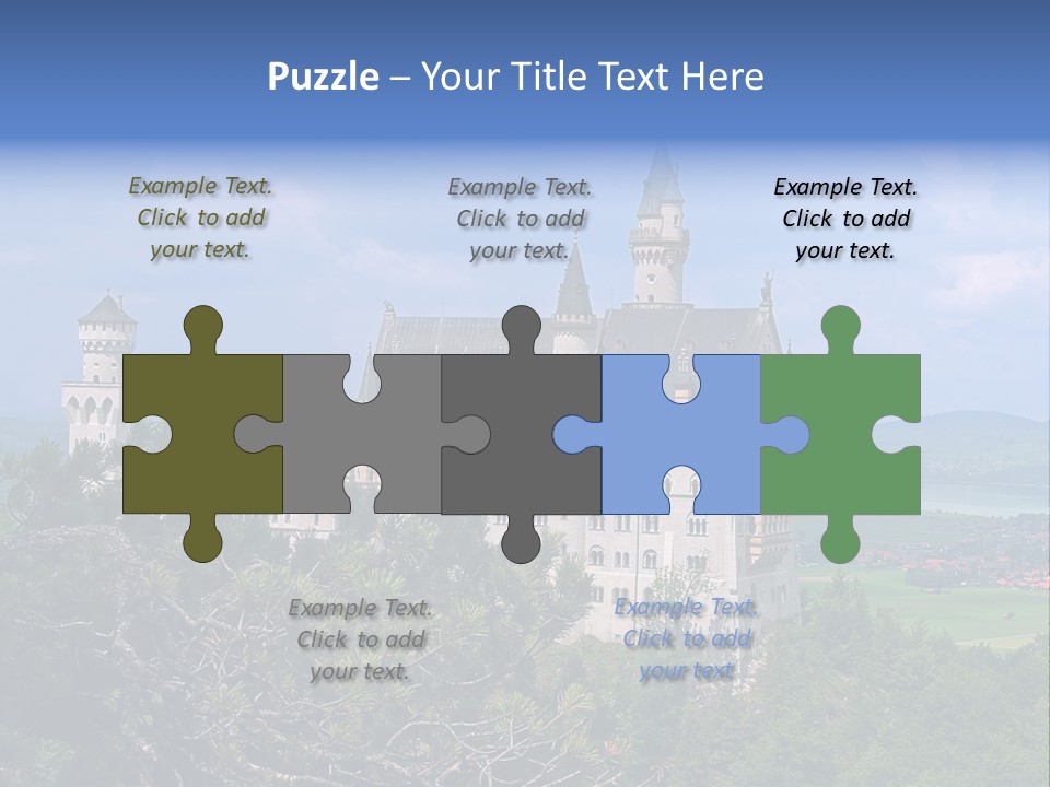 A Castle Is Shown With Trees In Front Of It PowerPoint Template