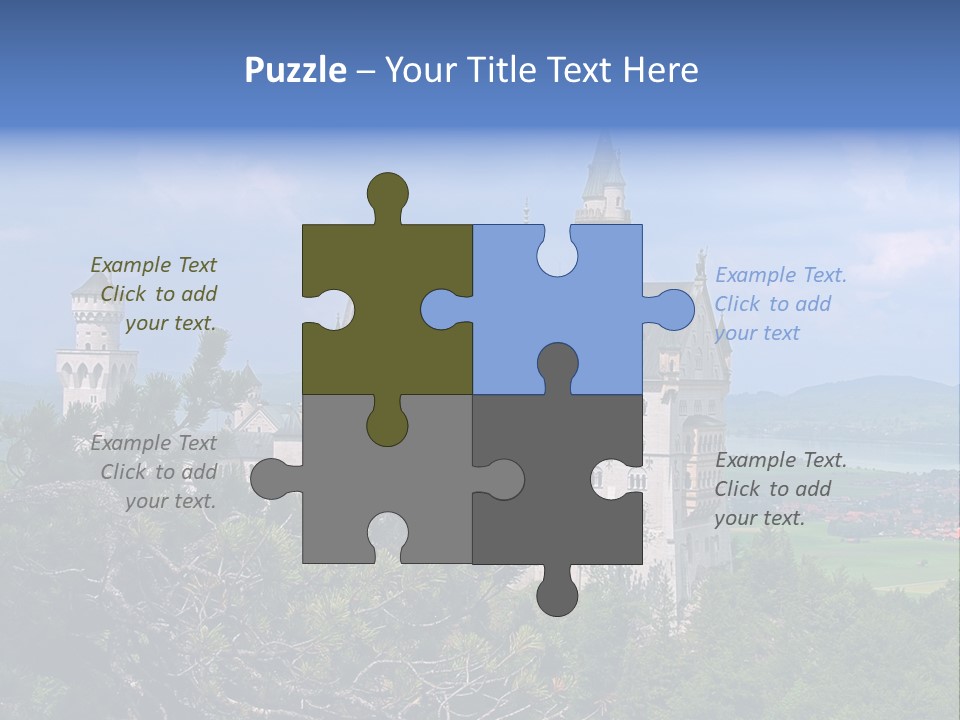 A Castle Is Shown With Trees In Front Of It PowerPoint Template