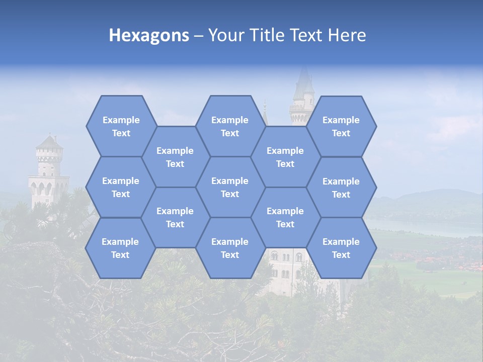 A Castle Is Shown With Trees In Front Of It PowerPoint Template