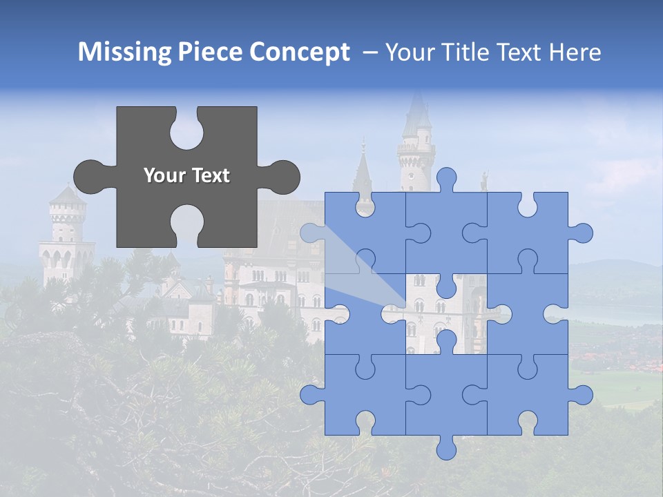 A Castle Is Shown With Trees In Front Of It PowerPoint Template