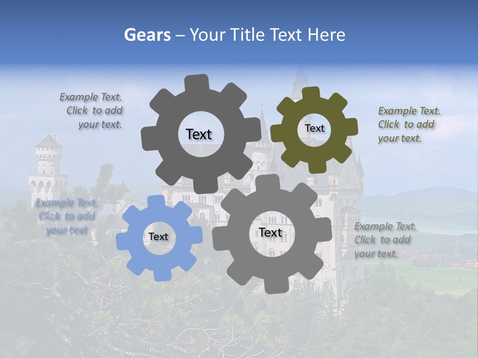 A Castle Is Shown With Trees In Front Of It PowerPoint Template