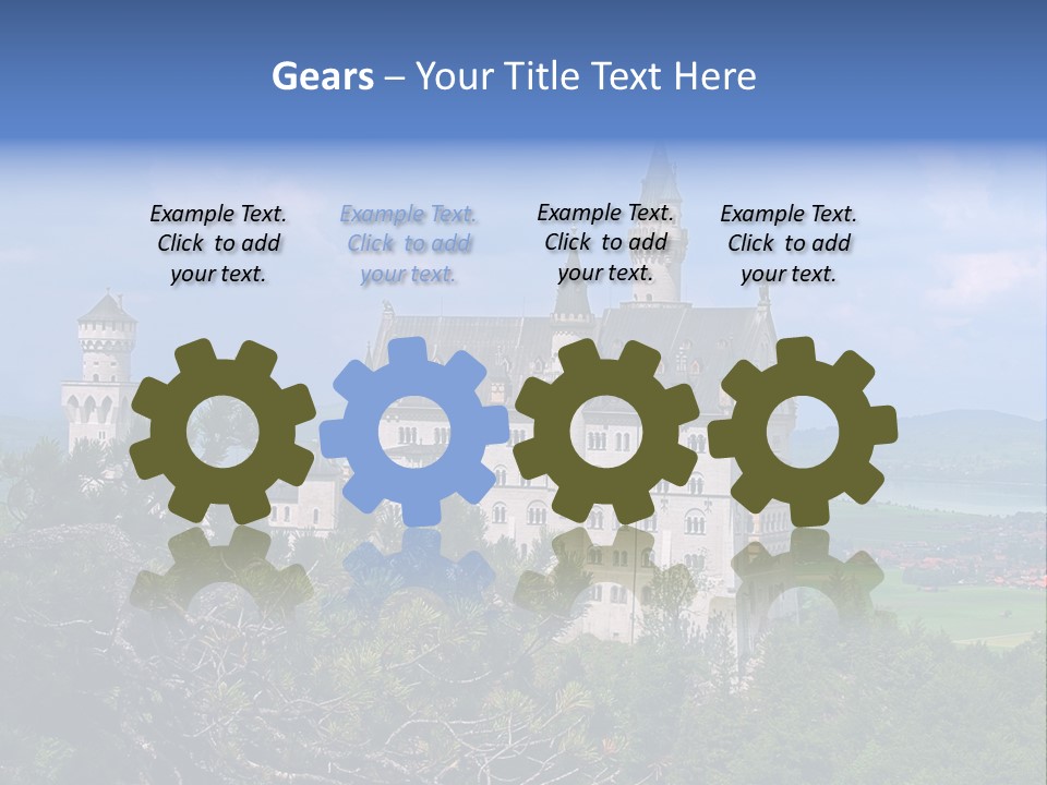 A Castle Is Shown With Trees In Front Of It PowerPoint Template