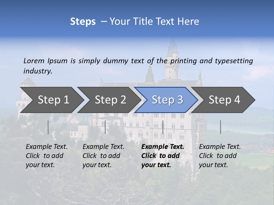 A Castle Is Shown With Trees In Front Of It PowerPoint Template