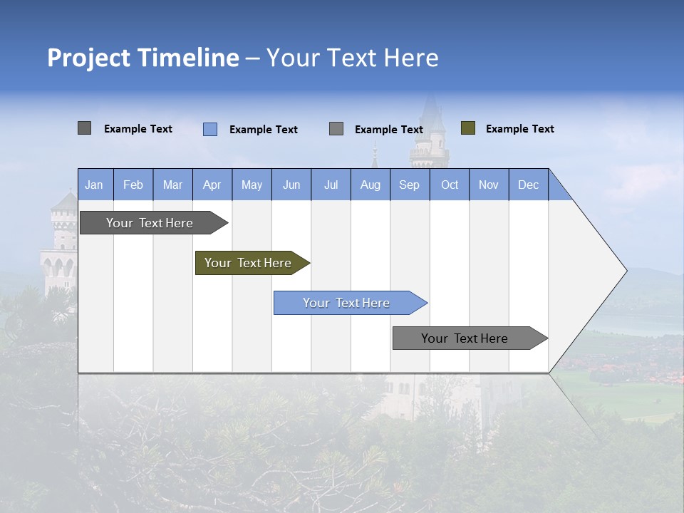 A Castle Is Shown With Trees In Front Of It PowerPoint Template