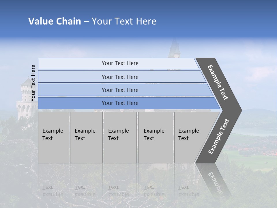A Castle Is Shown With Trees In Front Of It PowerPoint Template