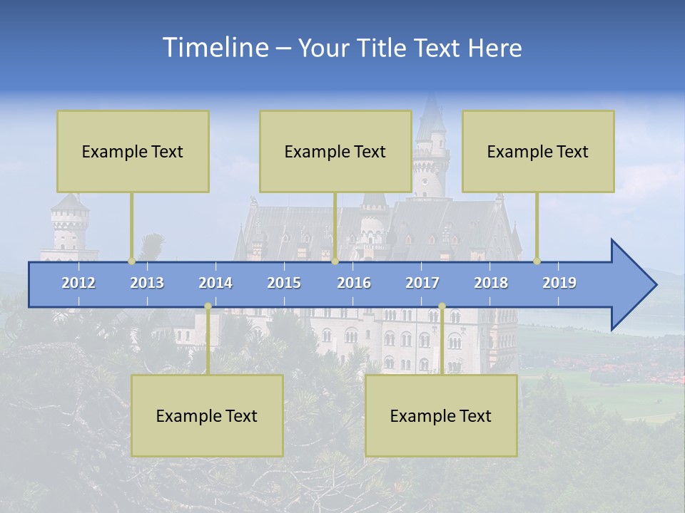 A Castle Is Shown With Trees In Front Of It PowerPoint Template