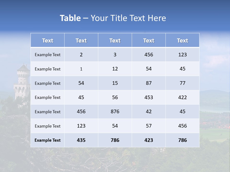 A Castle Is Shown With Trees In Front Of It PowerPoint Template