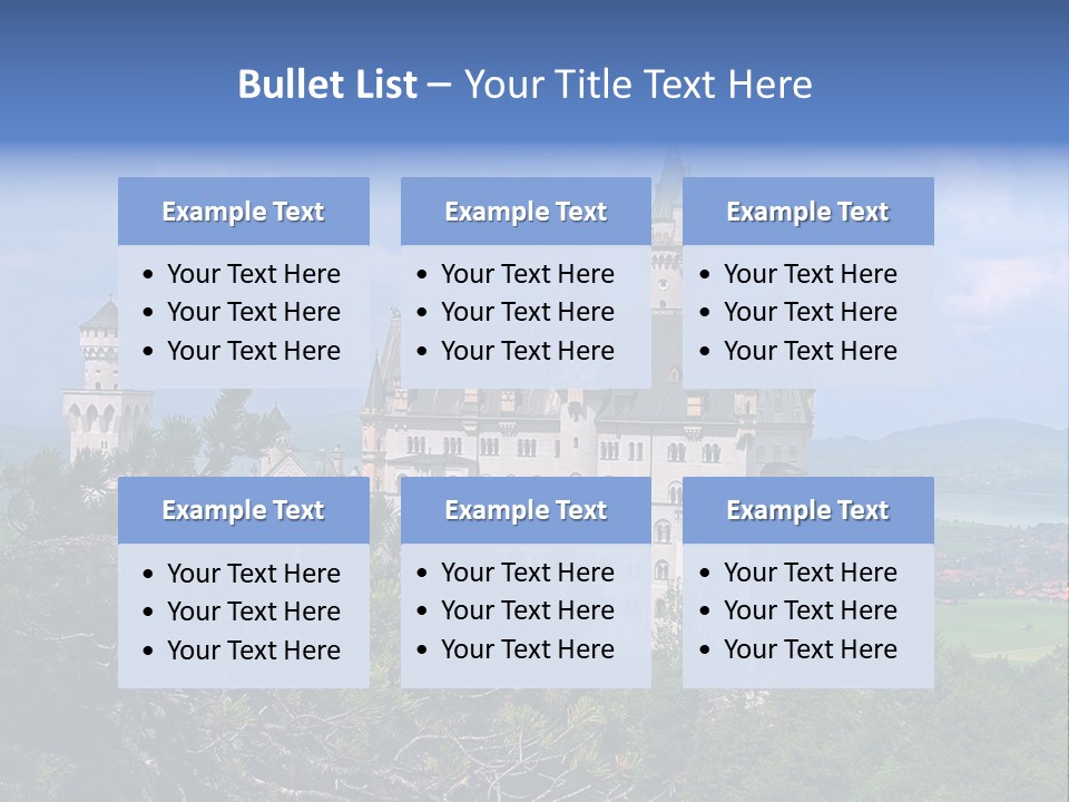 A Castle Is Shown With Trees In Front Of It PowerPoint Template