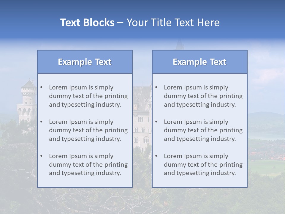 A Castle Is Shown With Trees In Front Of It PowerPoint Template
